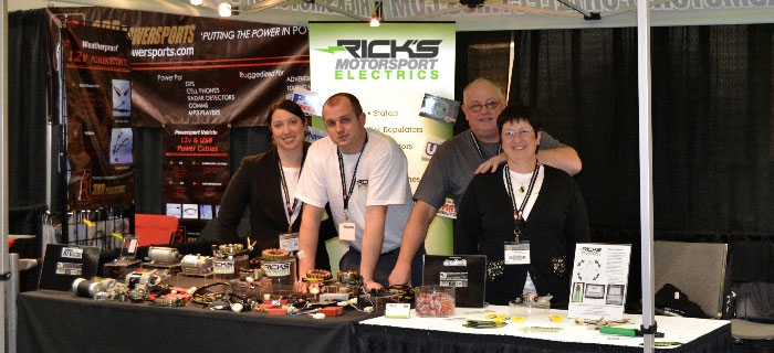 The Rick's Motorsport Electrics team at their trade show booth